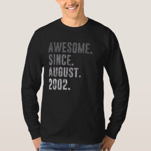 Camiseta Impresionante desde agosto de 2002 20 cumpleaños c
