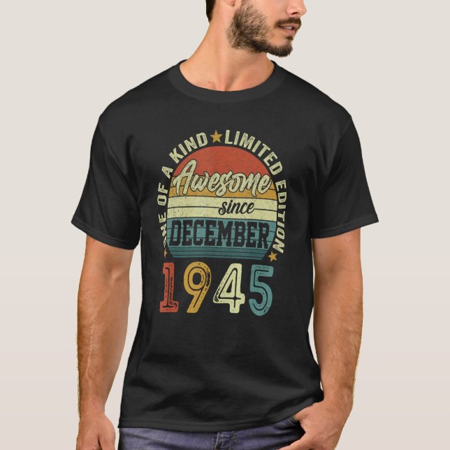 Camiseta Impresionante desde diciembre de 1945 77 años de e (Anverso)