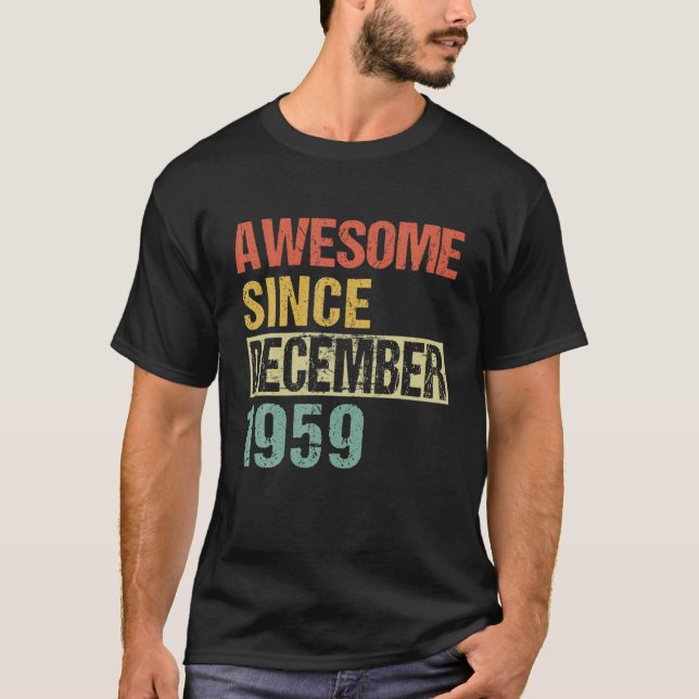 Camiseta Impresionante Desde Diciembre De 1959 62º Cumpleañ (Anverso)