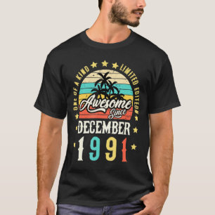 Camiseta Impresionante desde diciembre de 1991 Viejo cumple
