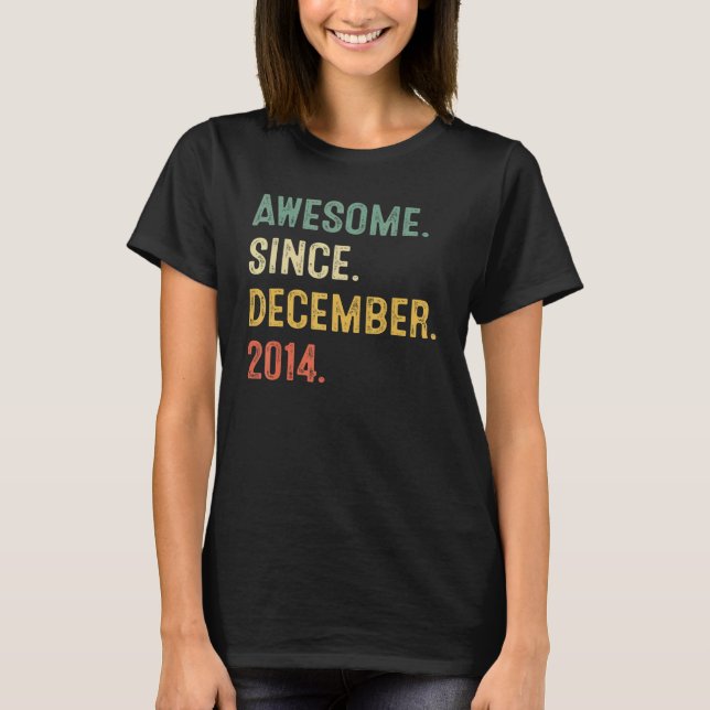 Camiseta Impresionante desde diciembre de 2014 8º cumpleaño (Anverso)