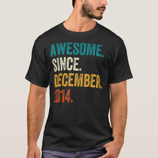 Camiseta Impresionante desde diciembre de 2014 8º cumpleaño (Anverso)