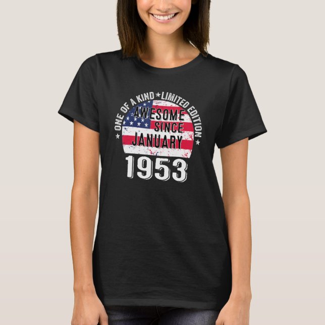 Camiseta Impresionante desde enero de 1953 Vintage US. (Anverso)