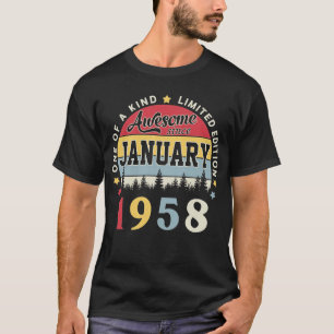 Camiseta Impresionante desde enero de 1958 cumpleaños retr