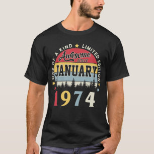 Camiseta Impresionante desde enero de 1974 cumpleaños retr