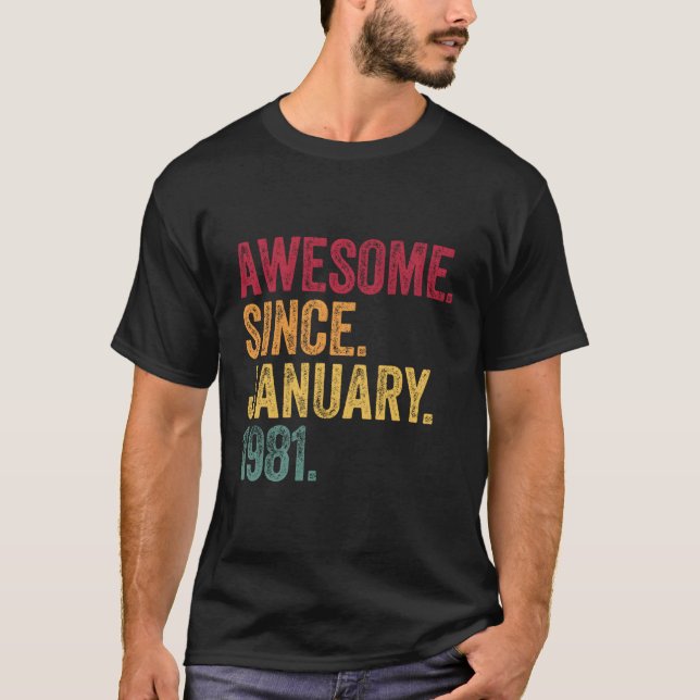 Camiseta Impresionante Desde Enero De 1981 40º Retiro De Re (Anverso)