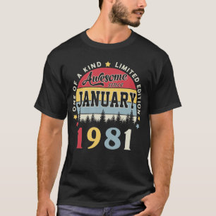 Camiseta Impresionante desde enero de 1981 cumpleaños retr
