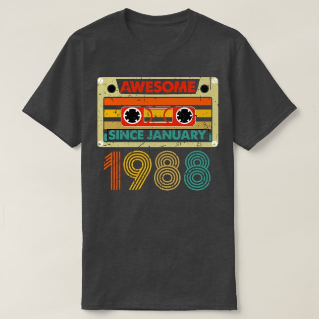 Camiseta Impresionante desde enero de 1988 36 años de edad  (Diseño del anverso)