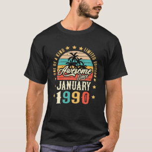 Camiseta Impresionante Desde Enero De 1990 Vintage 32 Nacim