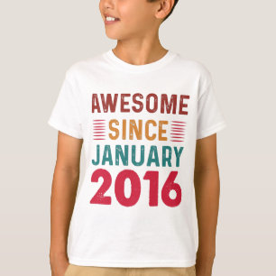 Camiseta Impresionante desde enero de 2016 cumpleaños vinta