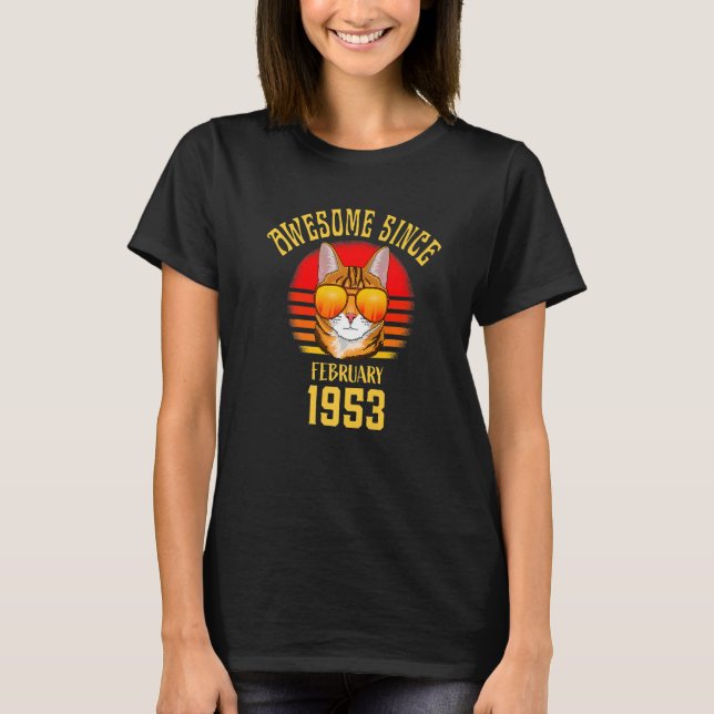 Camiseta Impresionante desde febrero de 1953 70º gato de cu (Anverso)