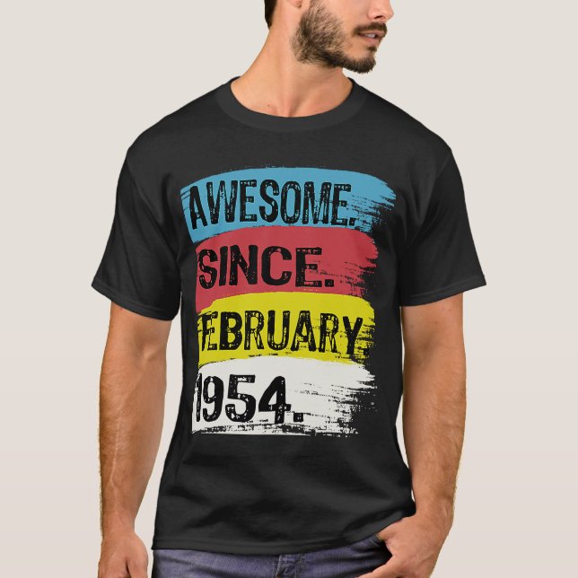Camiseta Impresionante desde febrero de 1954 Pisces Aquariu (Anverso)