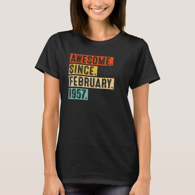 Camiseta Impresionante desde febrero de 1957 66º cumpleaños (Anverso)