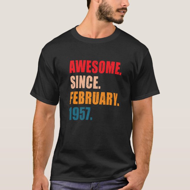 Camiseta Impresionante Desde Febrero De 1957 Vintage Person (Anverso)