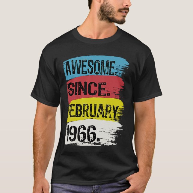 Camiseta Impresionante desde febrero de 1966 Pisces Aquariu (Anverso)