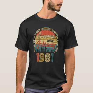 Camiseta Impresionante desde febrero de 1981 Vintage 41º cu