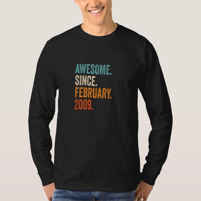 Camiseta Impresionante desde febrero de 2009 14º cumpleaños (Anverso)