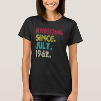 Camiseta Impresionante desde julio de 1962 60º cumpleaños h