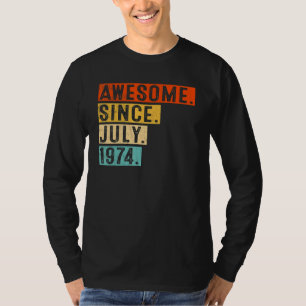 Camiseta Impresionante desde julio de 1974 Vintage 48th Bir