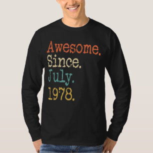 Camiseta Impresionante desde julio de 1978 44º cumpleaños