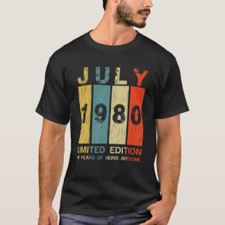 Camiseta Impresionante Desde Julio De 1980 41ª Tee De Cumpl