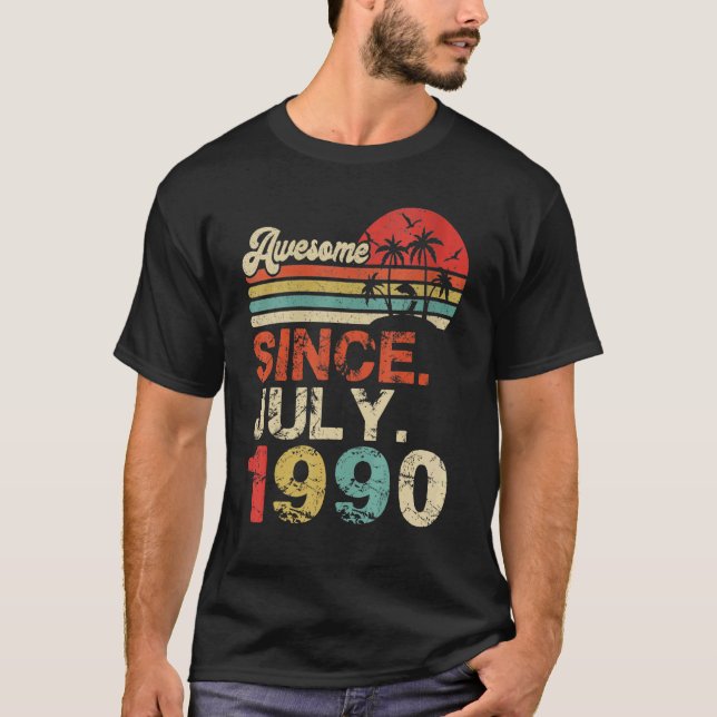 Camiseta Impresionante desde julio de 1990, año de 32 años (Anverso)