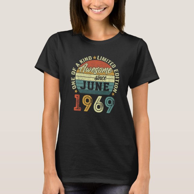 Camiseta Impresionante Desde Junio 1969 53 Años De Edad 53  (Anverso)