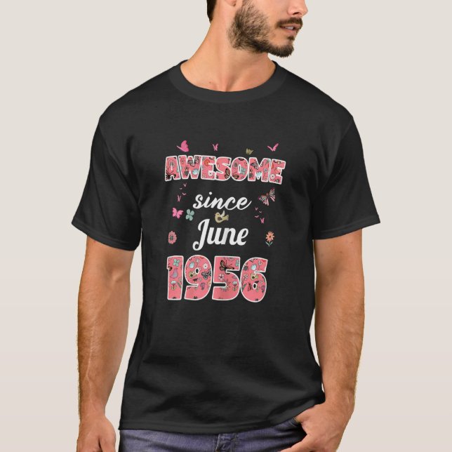 Camiseta Impresionante Desde Junio De 1956 Flores 1956 Juni (Anverso)