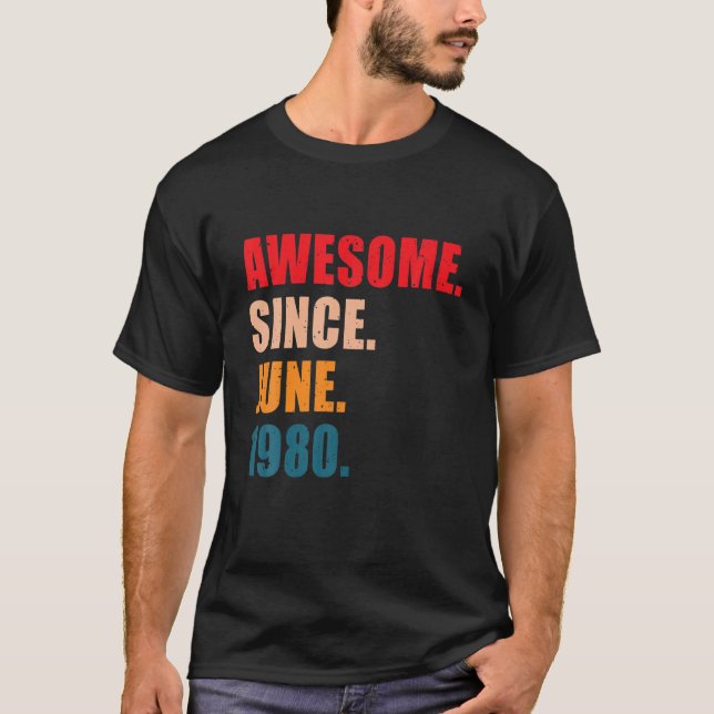 Camiseta Impresionante desde junio de 1980 Vintage Personal (Anverso)