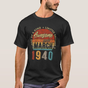 Camiseta Impresionante Desde Marzo De 1940 Vintage 82º Cump