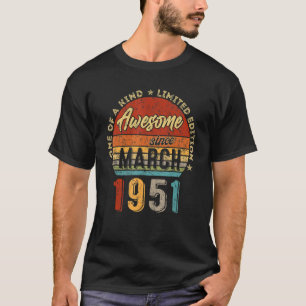 Camiseta Impresionante desde marzo de 1951 Vintage cumpleañ