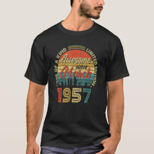 Camiseta Impresionante desde marzo de 1957 Vintage 65th Bir