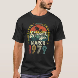 Camiseta Impresionante desde marzo de 1979 Vintage 43th Bir