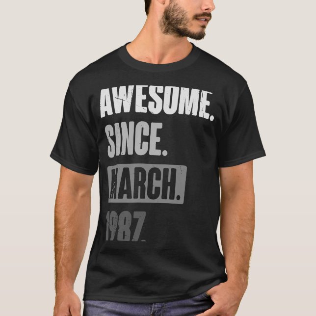 Camiseta Impresionante desde marzo de 1987 cumpleaños 36ª d (Anverso)