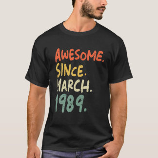 Camiseta Impresionante desde marzo de 1989 Funny Colores Vi