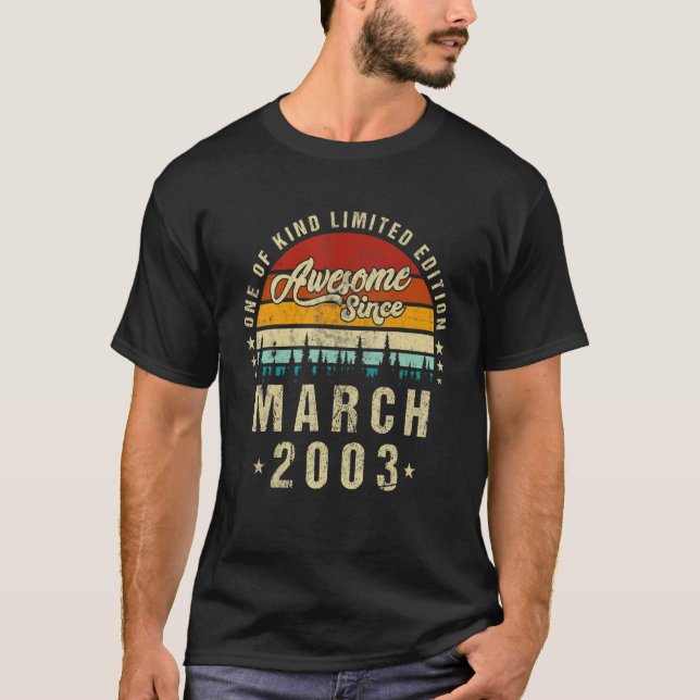 Camiseta Impresionante desde marzo de 2003, cumpleaños 19 v (Anverso)