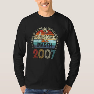 Camiseta Impresionante desde marzo de 2007 Vintage 15th Bir