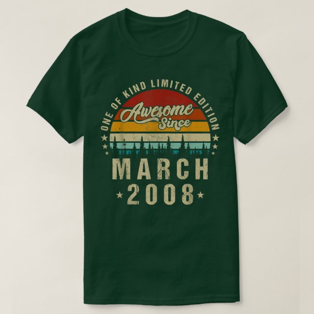 Camiseta Impresionante desde marzo de 2008, 14 cumpleaños v (Diseño del anverso)