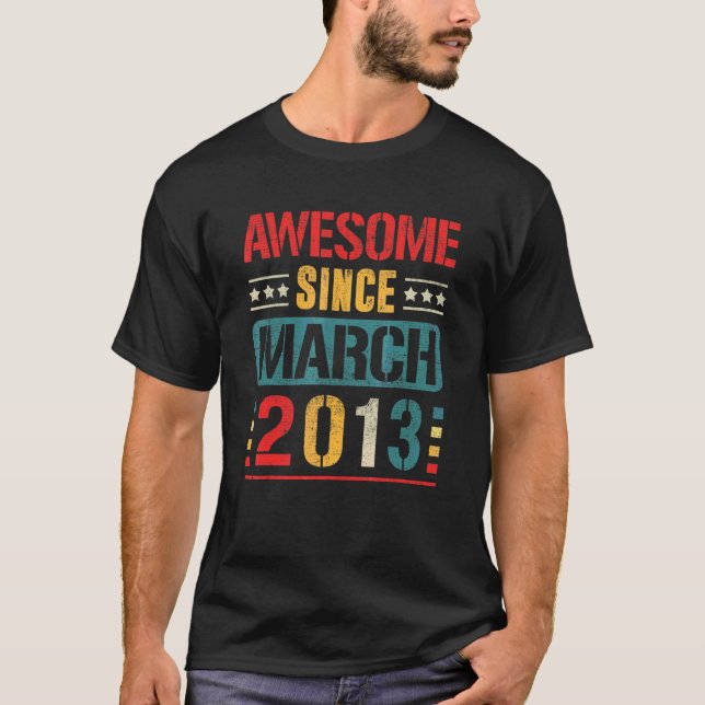 Camiseta Impresionante desde marzo de 2013 9 años de edad (Anverso)