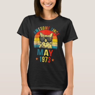 Camiseta Impresionante Desde Mayo 1973 49 Cumpleaños  Gato
