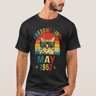 Camiseta Impresionante desde mayo de 1952 70º gato de cumpl