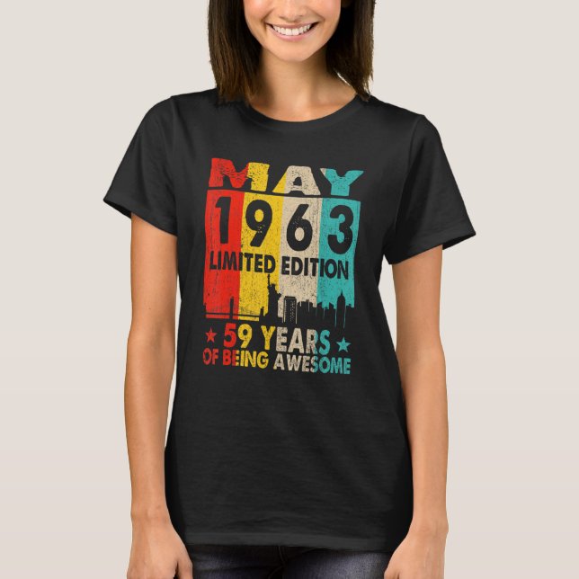 Camiseta Impresionante desde mayo de 1963 59º retro de cose (Anverso)