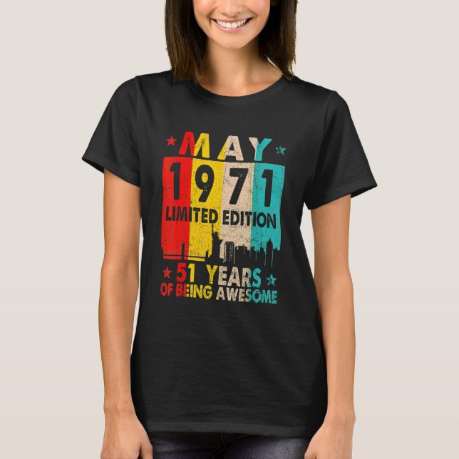 Camiseta Impresionante desde mayo de 1971 {B]st Birthday Vi (Anverso)