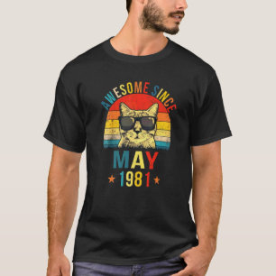 Camiseta Impresionante desde mayo de 1981 41º gato por cump