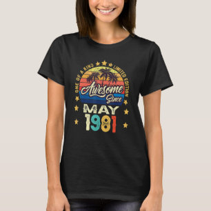 Camiseta Impresionante desde mayo de 1981 Vintage cumpleaño