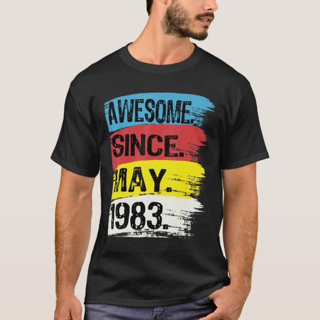 Camiseta Impresionante desde mayo de 1983 Gemini Man Taurus (Anverso)