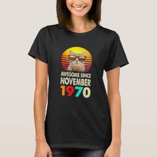 Camiseta Impresionante Desde Noviembre 1970 Regalo De Cumpl