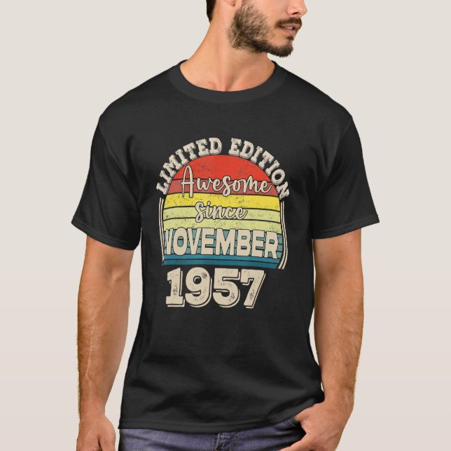 Camiseta Impresionante desde noviembre de 1957 nacido en no (Anverso)