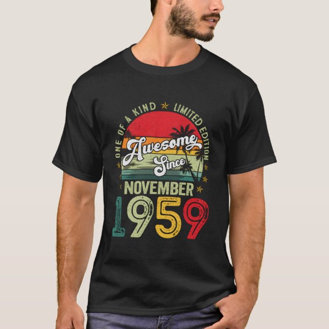 Camiseta Impresionante Desde Noviembre De 1959 64º Regalos  (Anverso)
