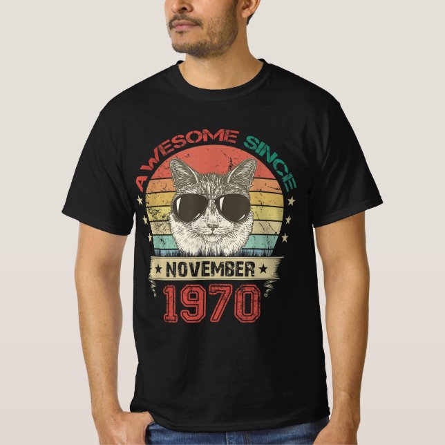 Camiseta Impresionante desde noviembre de 1970, amante del  (Anverso)